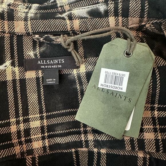 NWT ALL SAINTS Check Lily Shacket Dress-M6 - Picture 7 of 7